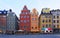 Traditional colorful houses in Old Town of Stockholm Gamla Stan