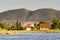 Traditional colorful old houses at the wetland of Oropos in Greece.