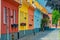 Traditional colorful street in Swedish town Trelleborg