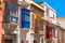 Traditional colorful wooden balconies, Malta