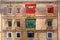 Traditional colorful wooden balconies, Malta