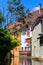 Traditional colourful half-timbered houses alongside the Lauch river in Little Venice district in Colmar, Alsace, France