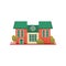 Traditional cottage building, real estate, front view vector Illustration on a white background