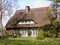 Traditional cottage with thatched roof