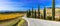Traditional countryside and landscapes of beautiful Tuscany. vineyards and cypresses. Italy