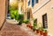 Traditional cozy greek street in city Nafplio, Greece