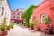 Traditional cozy greek street in city Nafplio, Greece