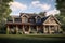 traditional craftsman house with wrap-around porch, shingle siding and stone accents