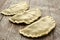 Traditional crimean tatar dish- cheburek on wooden background is