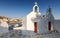 Traditional cycladic churches in Agios Ioannis on Mykonos