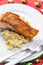 Traditional Czech Christmas potato salad with Salmon