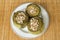 Traditional delicious Turkish foods; Artichoke vegetables stuffed with olive oil Enginar Dolma