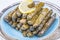 Traditional delicious Turkish foods; stuffed leaves yaprak sarmasi