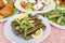 Traditional delicious Turkish foods; stuffed leaves yaprak sarmasi