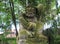 Traditional demon stone carved statue in Ubud, Bali island, Indonesia.