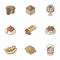 Traditional desserts RGB color icons set
