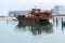 Traditional Dhow boats opposite National Museum of Qatar, Doha, Qatar