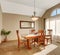 Traditional dinning room with carpet, in beautiful northwest home.