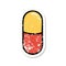 traditional distressed sticker tattoo of a pill