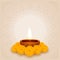 traditional diwali puja background with diya and flower