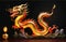 traditional dragon lantern of Chinese New Year 2024, ai