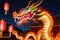 traditional dragon lantern of Chinese New Year 2024, ai