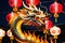 traditional dragon lantern of Chinese New Year 2024, ai