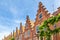 Traditional Duch stepped gable houses in Haarlem in the Netherlands