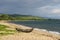 Traditional dugout canoe on the beach on the lake Malawi