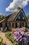 Traditional dutch brick hous in idyllic Giethoorn village, Netherlands