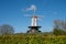 Traditional Dutch windmill used for grain grinding