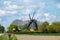 Traditional Dutch windmill used for grain grinding