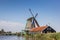Traditional dutch windmill at the Zaan river