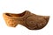 Traditional dutch wooden clog isolated on the white background