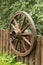 Traditional East European outdoor farm decoration - wooden wheel