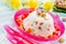 Traditional Easter quark dessert with candied fruit
