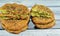 Traditional Egyptian fried falafel balls, green burger, made of ground chickpeas and broad beans, deep fried balls or patty-shaped