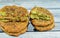 Traditional Egyptian fried falafel balls, green burger, made of ground chickpeas and broad beans, deep fried balls or patty-shaped