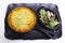traditional english cottage pie with mixed leaves salad