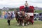 A traditional english horse drawn cart at an country show