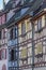 Traditional facades of historic houses in Colmar old town, north-eastern France