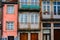 Traditional facades of old houses in Porto,