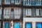 Traditional facades of old houses in Porto,