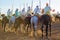 Traditional Fantasia horse riders from Morocco