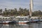 Traditional felluca sailing boat on Nile River