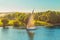 Traditional felucca boat on the Nile River