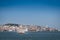 A traditional ferry boat Cacilheiro crossing the Tagus River in Lisbon