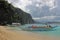 Traditional filippino boat in the sea. Palawan Philippines