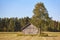 Traditional finnish wooden farm in the countryside. Finland land