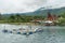 Traditional fish cage on Danau Toba Lake, Medan, Indonesia